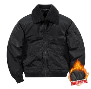 Liquidation des ventes hommes veste d'hiver automne coupe-vent chaud <span class=keywords><strong>manteau</strong></span> décontracté coupe ample Polyester grande taille vêtements d'extérieur avec col en fourrure - Product Image 6