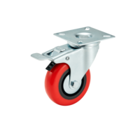 Roue pivotante robuste en PP de 3 pouces avec frein, roue silencieuse non-marquante pour chariot, chariot à roulettes, chariot de manutention