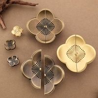 Ensemble de poignées de meuble vintage en forme de fleur de prunier, poignée de porte rétro, quincaillerie de placard, style médiéval, construction en métal massif