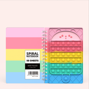 A5彩虹硅胶盖螺旋笔记本卡通减少烦躁泡泡儿童笔记本 - Product Image 3