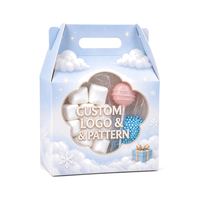 Boîte cadeau de Noël bleu ciel sur mesure avec poignée, impression ciel bleu et impression cadeau enveloppant pour emballage alimentaire