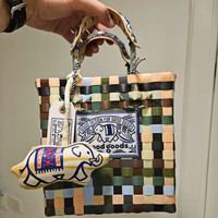 Sac à main tissé pour femme, style panier, tendance, de marque, avec motif éléphant, en PU, collection 2026 Explosions Thaïlande Internet Celebrant, modèle de niche