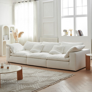 Divano Comprimibile Cloud per Soggiorno, <span class=keywords><strong>Stile</strong></span> Crema Wabi-Sabi, per Piccoli Spazi, Divano in Tessuto Lineare e Comodo - Product Image 2
