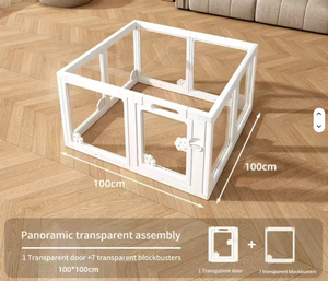Clôture pour animaux de compagnie en plastique acrylique motif solide intérieur sûr et facile à assembler pour petits et moyens chiots chiens au design moderne parc pour chiens - Product Image 3