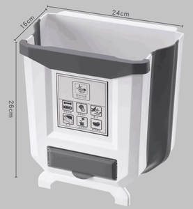 foldable dustbin wall mounted basurero plegable folded collapsable folding car foldable hanging kitchen waste bin trash can
