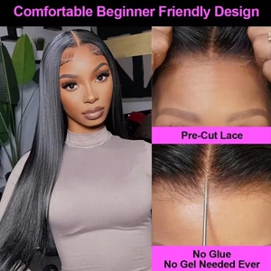 Perruque Lace Front HD sans colle, lisse et droite, prête à porter, cheveux humains SDD, pour femmes, cheveux humains bruts du Vietnam - Product Image 4