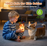 Veilleuse LED pour chien, 30M, avec minuterie, en silicone souple, mignonne, pour enfants, rechargeable, cadeau pour chambre à coucher, femmes, garçons, filles, 3 niveaux de luminosité, petite taille