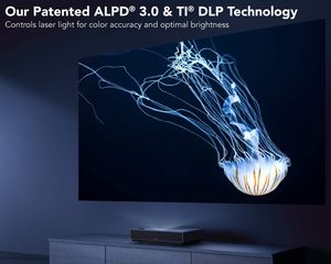 Projecteur laser à courte focale For <span class=keywords><strong>Nova</strong></span> 4K UHD HDR10 <span class=keywords><strong>Android</strong></span> <span class=keywords><strong>9</strong></span>, Smart TV Home Cinéma 150 pouces avec haut-parleurs intégrés, portable - Product Image 3