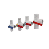 Robinet à bille PVC sur mesure de 3/4 à 2 pouces avec raccord cannelé - Vanne d'arrêt de dérivation pour conduites d'eau flexibles