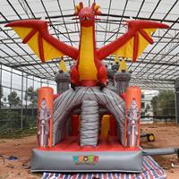 Maison gonflable extérieure de rebond de parcours d'obstacles de dragon commercial en gros pour la fête d'anniversaire d'enfants