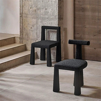 Chaise de salle à manger Wabi Sabi Sherpa, tabouret rembourré design, siège de maquillage moderne et minimaliste pour mobilier de dressing domestique