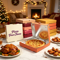 Boîte à pizza écologique jetable SP4393 avec couche intégrée de papier aluminium pour le stockage d'aliments chauds