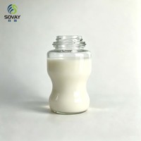 Pot en verre incurvé unique de 300 ml avec col fileté, qualité alimentaire, transparent, pour miel, confiture, noix, fruits secs, vente en gros