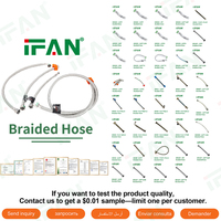 Tuyau tressé en acier inoxydable fiable IFAN avec connecteur en plastique pour robinet de cuisine