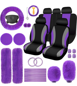 Housse de ceinture de sécurité Épaulière Tasse Dessous de verre Tapis Voiture Suspendu Volant <span class=keywords><strong>Couverture</strong></span> Fourrure Velours Court En Peluche Moelleux <span class=keywords><strong>Siège</strong></span> De Voiture <span class=keywords><strong>Couverture</strong></span> Ensemble - Product Image 6