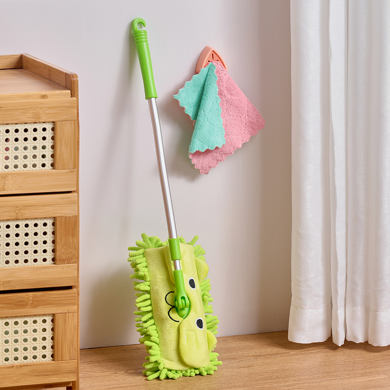 Vadrouille simple pour enfants (vert) + chiffon