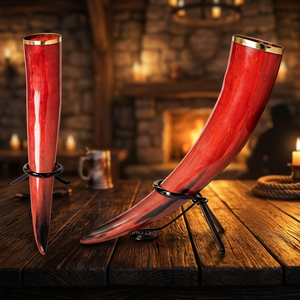 Vaso de Vidrio Reutilizable Estilo Vikingo Americano Antiguo para Restaurantes, Soporte para Cuerno de Cerveza, Apto para Lavavajillas, Ecológico, para Camping - Product Image 1