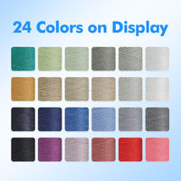 Fil à coudre en polyester filé 40/2, 24 couleurs, 328 yards par bobine, bobine enduite pour couture à la main et à la machine, vêtements, chaussures et kits de bricolage