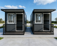 Maison conteneur préfabriquée de luxe, habitable, portable et pliable, 2 chambres, pour usage commercial (villa, hôtel, entrepôt)