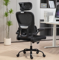 Chaise de bureau ergonomique de direction à dossier haut pivotante avec repose-pieds pour espace de travail à domicile