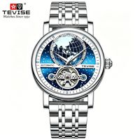 Montre-bracelet mécanique personnalisée TEVISE T867K pour homme, bracelet en cuir, boîtier en alliage, affichage lumineux, verre minéral, fournisseur en gros de mode