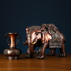 Copper World Brass <b>Elephant</b> Figurine Vase Shape Handmade Home Office Decoration Peace Prosperity Symbol - Product Image 3