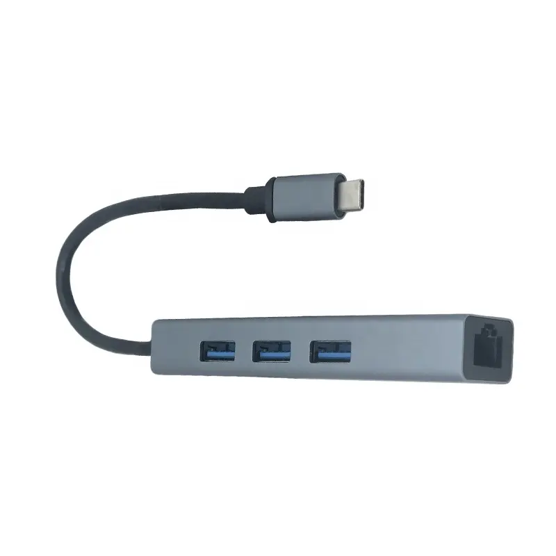 Tipo c macho para fêmea usb c ethernet hub 3.0 gigabit, adaptador de rede para ps2