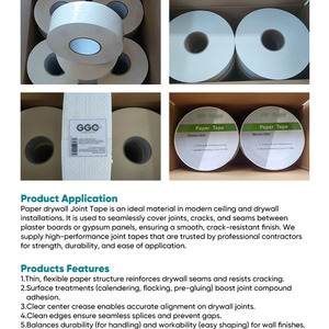 Ruban de papier pour cloisons sèches facilement pliable avec pli central pour le renforcement des joints d'angle droit et le comblement des espaces - Product Image 2