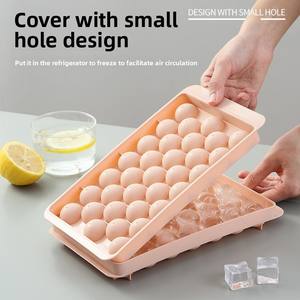 Caja para hacer hielo con tapa para refrigerador doméstico, molde para hacer cubos de hielo esféricos caseros. - Product Image 3