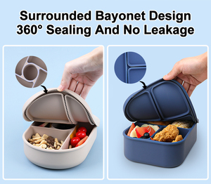 Tùy Chỉnh Mang Nhãn Hiệu Nhỏ Đồ Ăn Nhẹ Container Lớn <span class=keywords><strong>Silicone</strong></span> Gấp Bé Thực Phẩm Hộp Ăn Trưa Trẻ Em Thép Không Gỉ Chống Thấm Bento Box Cho Nam Giới Phụ Nữ - Product Image 4