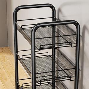 Kitchen Storage Rack Multi Tier Metal Mesh Shelf With Wheels For Kitchen Organizer Vegetable Oven Microwave Storage - Product Image 1