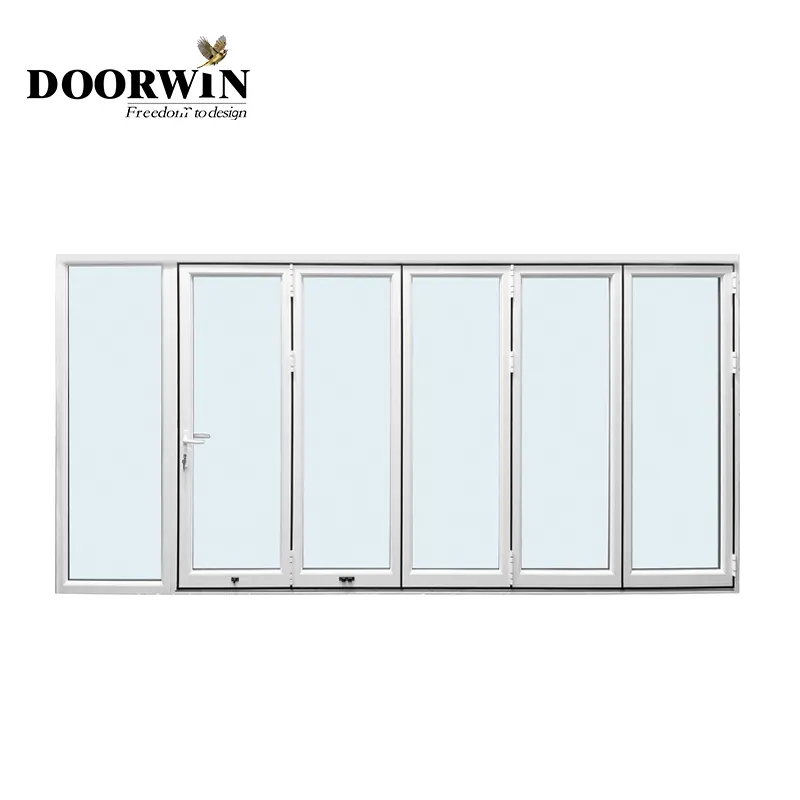 IGCC/SGCC 6 Panel Bersertifikat Pintu Masuk Utama Lipat Desain Pintu Lipat Putih Pintu Lipat Dua Pintu Kaca Tempered