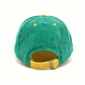 Gorra de Béisbol de Pana para Niños y Niñas, Personalizable, Informal, de Moda, de 5 Paneles, con Bordado 3D en Dos Tonos Verde y Amarillo - Product Image 4
