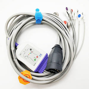 สายเคเบิล <span class=keywords><strong>ECG</strong></span> สำหรับมอนิเตอร์ zoll ที่เข้ากันได้สายเคเบิล EKG มาตรฐาน10สาย - Product Image 3