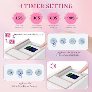 Professional Nail Dryer LCD Touch Display Screen 126W Rechargeable <b>Wireless</b> Cordless UV LED Nail <b>Lamp</b> for Cure All Gels - Product Image 2