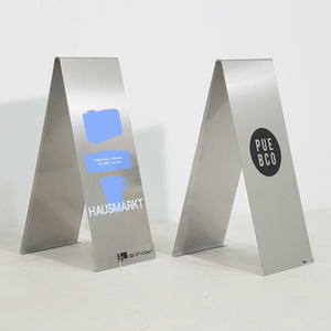 맞춤 제작 거울 스테인리스 스틸 A자형 양면 스탠드 광고판 옥외용 비즈니스 사인보드 - Product Image 3