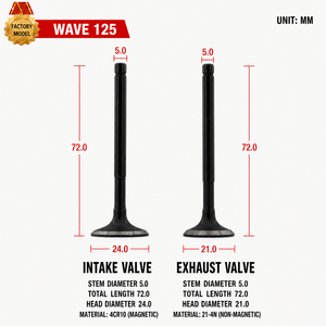 Nouvelles soupapes de moteur de moto de haute qualité, admission et échappement, diamètre de la tête 24 mm 21 mm pour Wave 125cc - Product Image 1