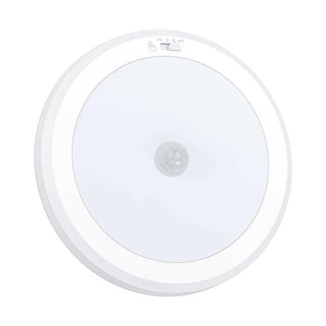 Modern Home Indoor Room Stair Smart Pir Sensor LED Lights Plastic Battery Powered Dimmable Ceiling Lamp