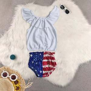 Venta al por mayor 2026 <span class=keywords><strong>Ropa</strong></span> Patriótica para Niños 4 <span class=keywords><strong>de</strong></span> Julio Conjunto <span class=keywords><strong>de</strong></span> 2 Piezas: Camiseta <span class=keywords><strong>de</strong></span> Seda Láctea con Estampado 'BABE & I Love America' y Pantalones Cortos con Volantes - Product Image 2
