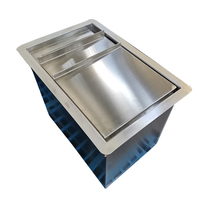 OEM ODM XIANGYING Bac à glace en acier inoxydable 304 robuste, résistant à la corrosion, avec couvercle coulissant, isolation thermique, certifié NSF