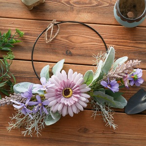 Mur de fleurs artificielles Ruxuan, décoration murale violette en forme d'anneau, décoration de mariage et de maison CF01096A - Product Image 2