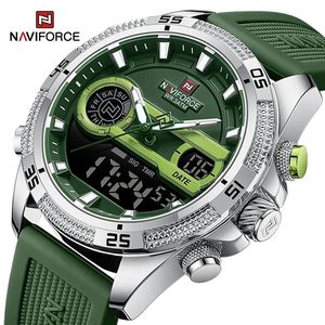 Nouvelle montre Naviforce 9223 pour homme, bracelet en acier inoxydable, style business sport, aiguilles lumineuses, chronographe quartz 30 mm, 30 mètres. - Product Image 1