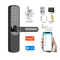 Cerradura Inteligente para Puerta Compatible con Alexa, Tuya, TTlock, Entrada sin Llave, Control por Contraseña, Huella Digital