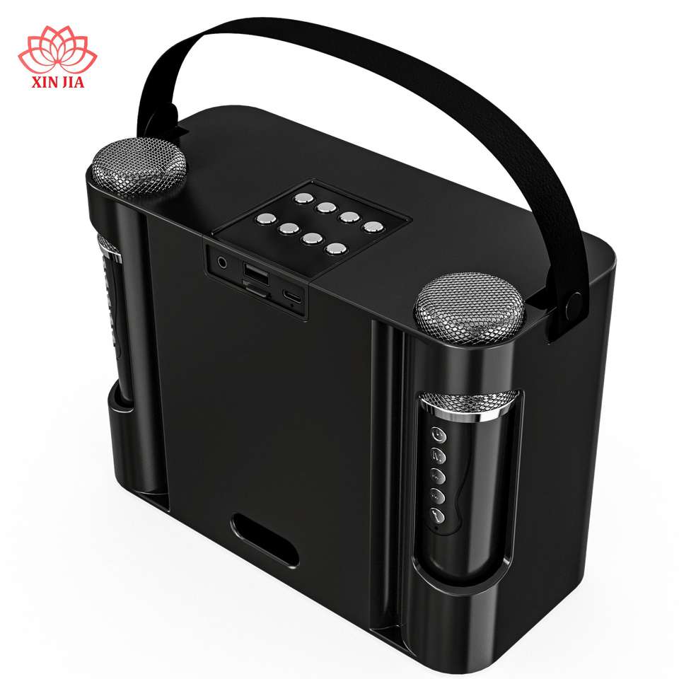 Karaoke Machine with 2 UHF Wireless Microphones & LED Lights