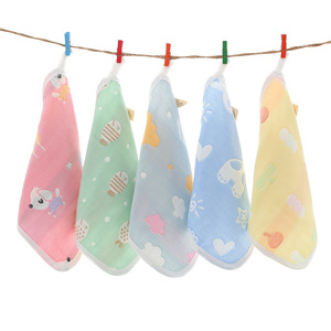 Carlota Six Layer Gauze Hand Towel 25x25 Cm Pure Cotton <b>Square</b> Towel For Baby Kids Feeding Products - Product Image 3