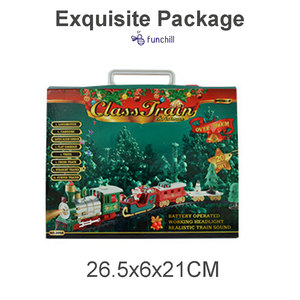 Mini tren eléctrico de Navidad con escena de Papá Noel DIY de 260CM hecho a mano con pista de desmontaje y caja de plástico portátil - Product Image 6
