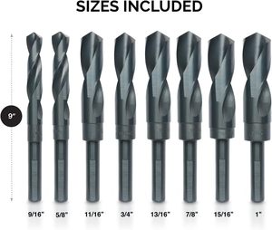 Powerful <b>Drill</b> Twist <b>Drill</b> Manufacturer Professional 1/2" Reduced Shank Handle Silver Black Oxide Finish <b>Drills</b> Sets - Product Image 4