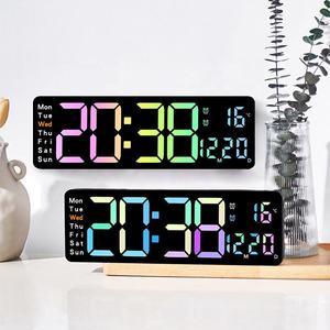 <span class=keywords><strong>Horloge</strong></span> <span class=keywords><strong>murale</strong></span> numérique intelligente LED géante avec affichage de la température, veilleuse électronique, grand écran, alarme puissante, pour décoration intérieure et extérieure - Product Image 6