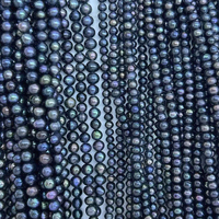 Perles d'eau douce de qualité supérieure, rondes, de 5,5 à 7 mm, de couleur unie, en vrac, en fil, vente en gros