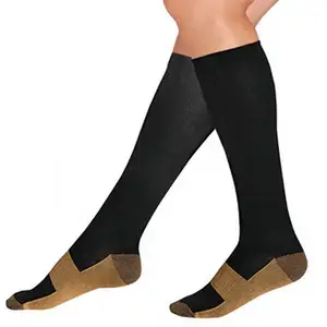 Медные Компрессионные носки для мужчин и женщин, лучшие Медицинские носки для бега, пеших прогулок, велоспорта, 15-20 мм рт. Ст.